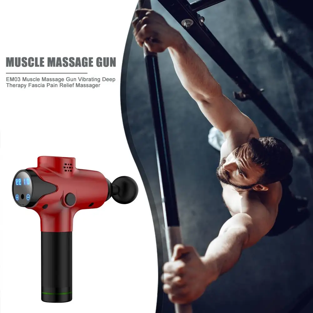 

Durable Massage Tools Classic Delicate Texture EM03 Muscle Stimulator Massage Gun Vibrating Deep Therapy Fascia Pain Relief