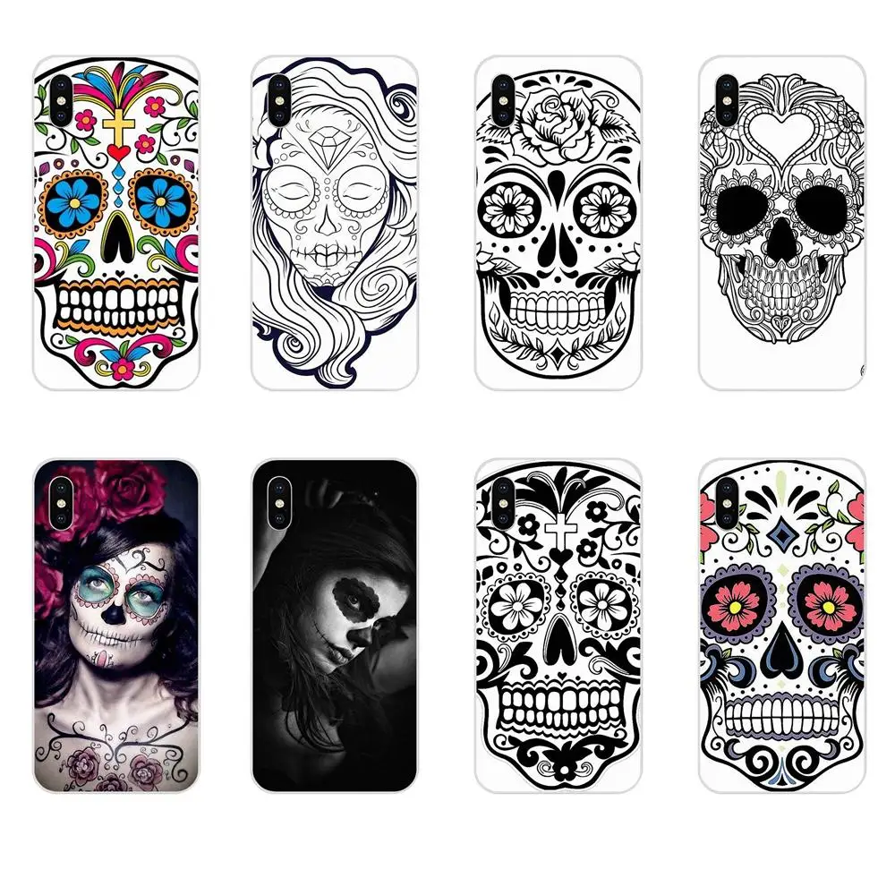Мягкие чехлы Sugar Skull Day Of The Dead для Huawei Honor Nova Note 5 5I 8A 8X10 Pro 9X Moto G G2 G3 G4 G5 G6 G7