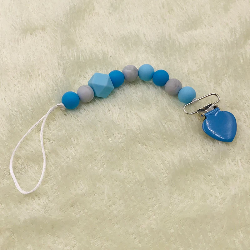 Cadena de mordedor para beb&eacute;, mordedor org&aacute;nico, dentici&oacute;n Natural de agarre de juguete, cuentas de silicona, mordedor para beb&eacute; reci&eacute;n nacido, regalo DIY para beb&eacute;-1