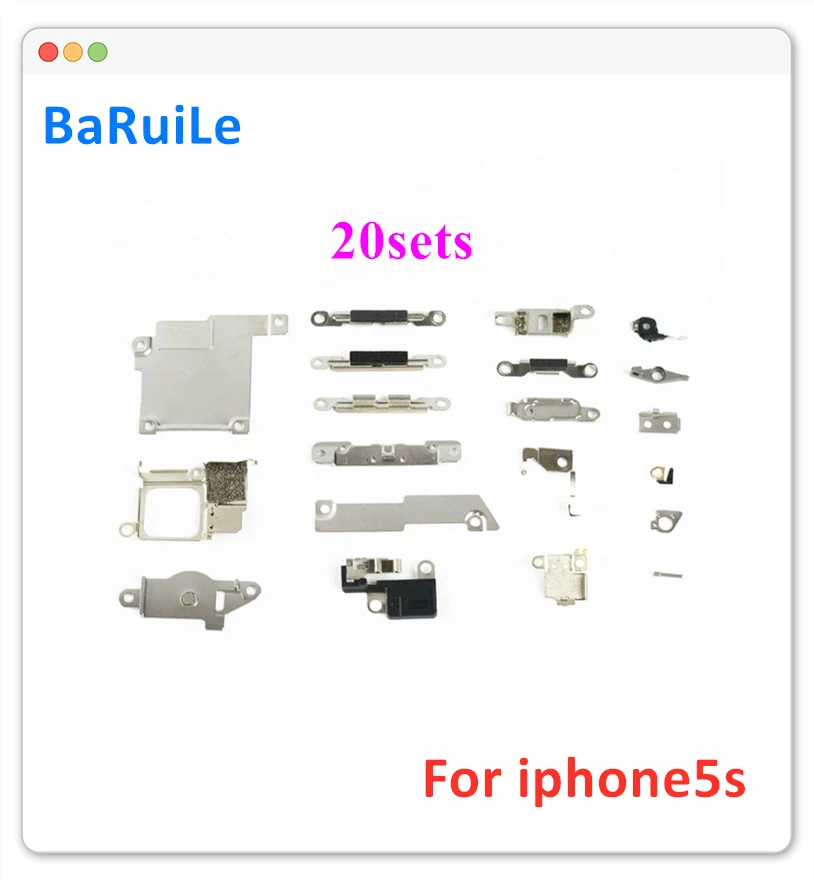 BaRuiLe 20 комплектов Полный металлический Набор для iPhone 5C 5 SE 5S 6 6S Plus Внутренний