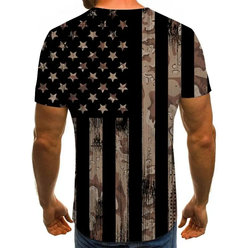 

2021 men tshirt big size Summer Fashion 3D National flag Printed Casual shirt man Personalized short sleeve
