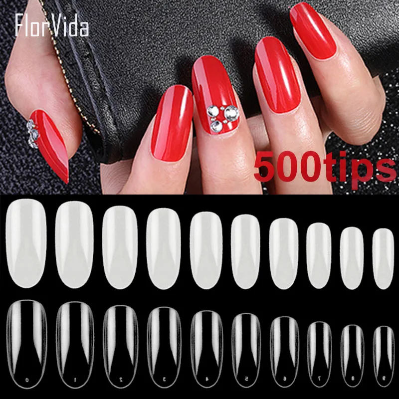 600pcs Short Square Shape False Nail Tips Full Nails Tips Finger Beauty Fake Nails Tips Natural Clear White Style False Nail