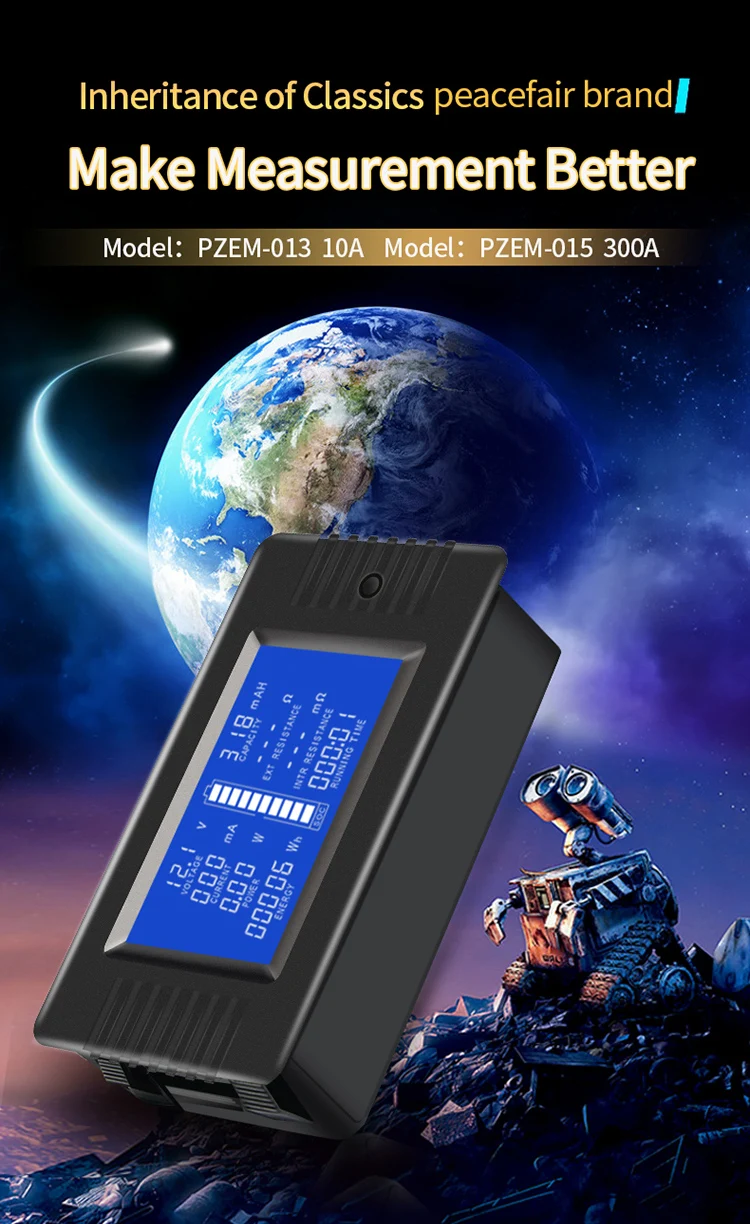 0-200v 0-300A автомобиля Батарея индикатор разрядки Ёмкость тестер Мощность энергии сопротивление, вольтметр 300A шунт