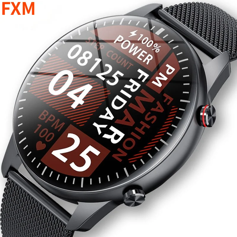 2021 New Men HD Smart Watch Women Support TWS Bluetooth Earphone Heart Rate Monitor Sports Fitness Round Alloy Dial Clock | Наручные часы