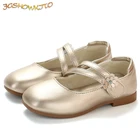 Туфли для девочек с цветочным принтом, мягкая искусственная кожа, с цветами, милые, детская обувь на плоской подошве, Мэри Джейн