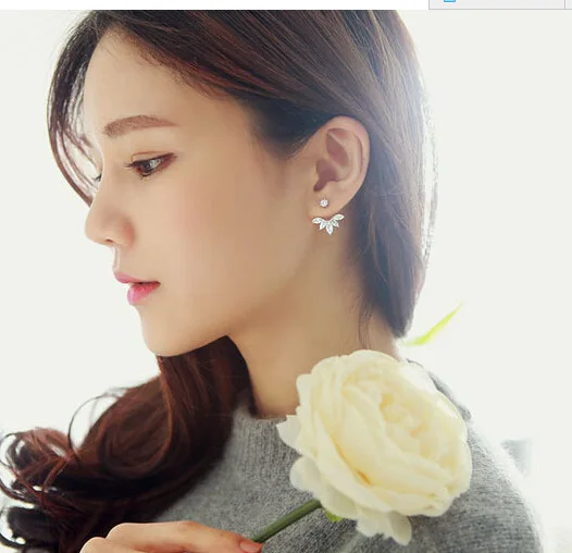 New Crystal Flower Stud Earrings For Women Fashion Simple Ear stud Earing | Украшения и аксессуары