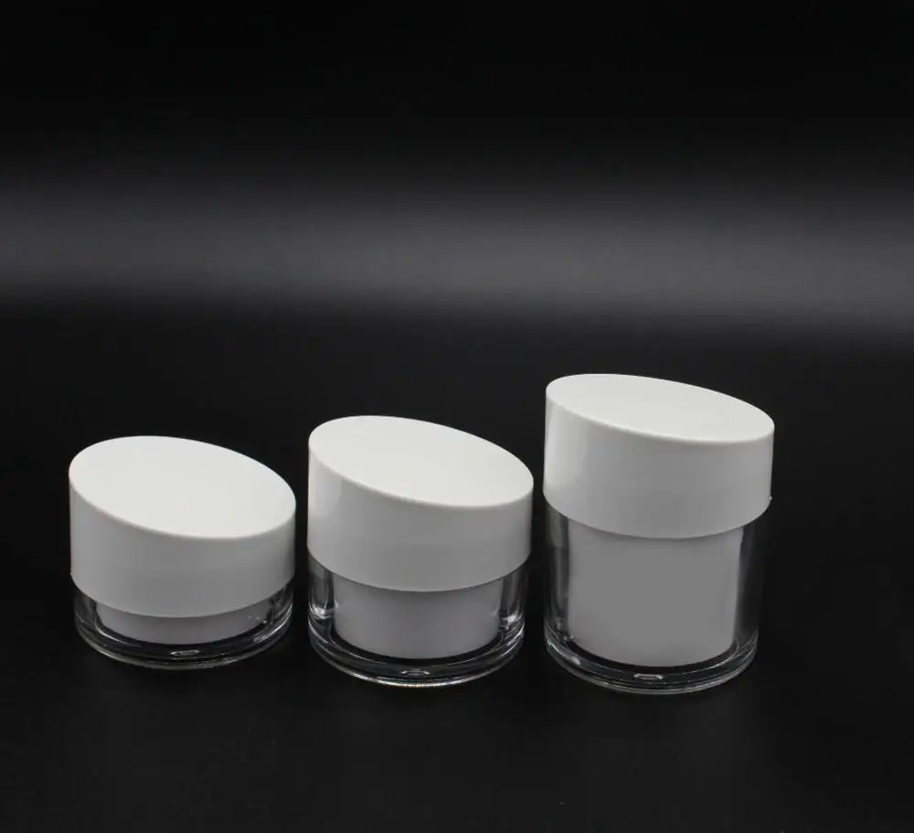 Белая бутылка крема с двойными стенками 50 г пластиковая банка для ночного