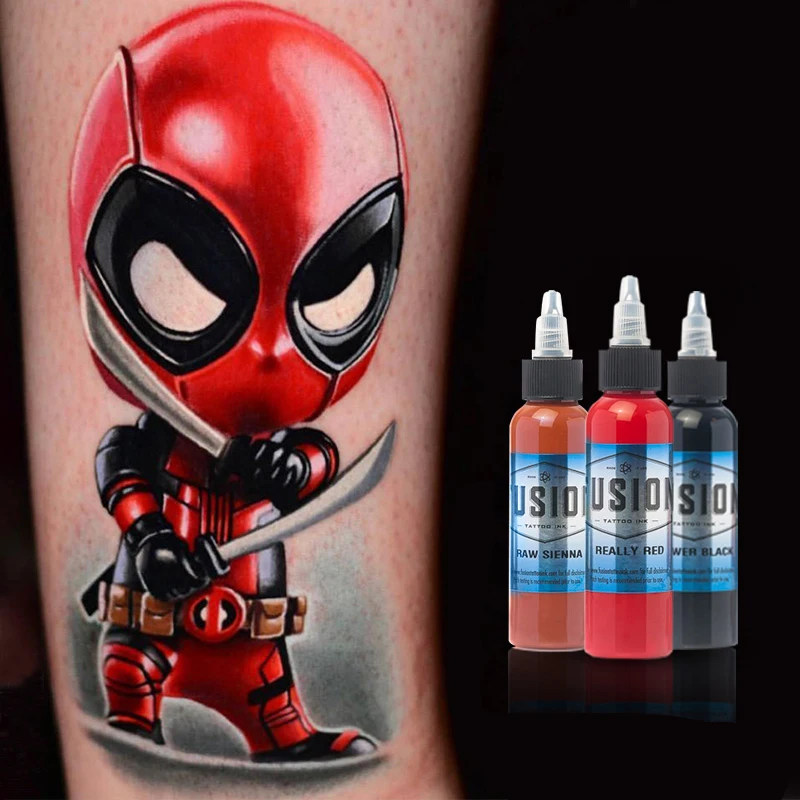 Перманентные тату-чернила профессиональные 16 цветов 1 унция/30 мл бутылка тонкая