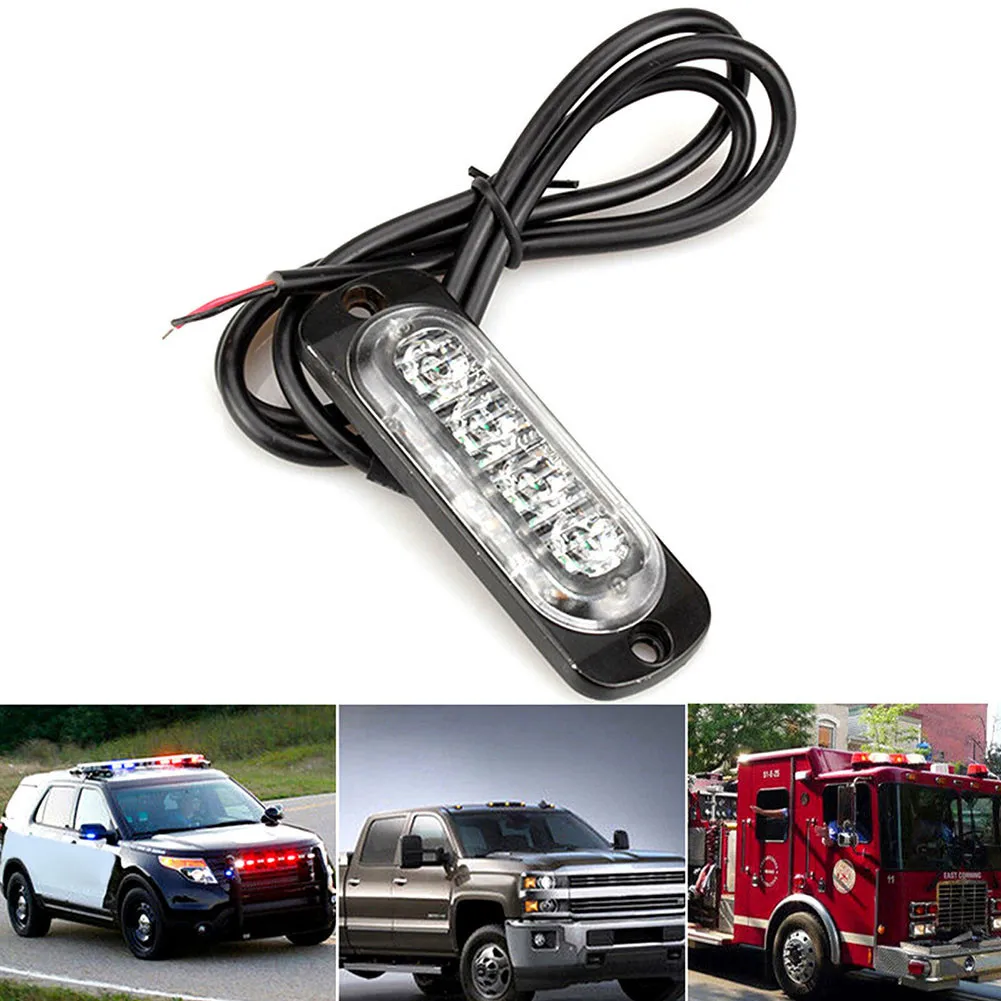 4pcs/light Car Urgent Light Beacon Lamp Black Shell+Transparent Lens Recovery Strobe Flashing | Автомобили и мотоциклы