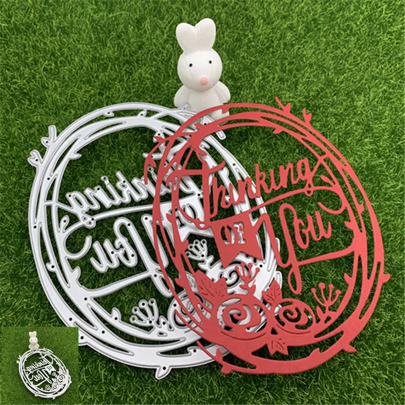 

Овальная гирлянда с надписью «Thank you» на английском языке, рельефная вручную форма «сделай сам» для альбома, скрапбукинга, резки металла