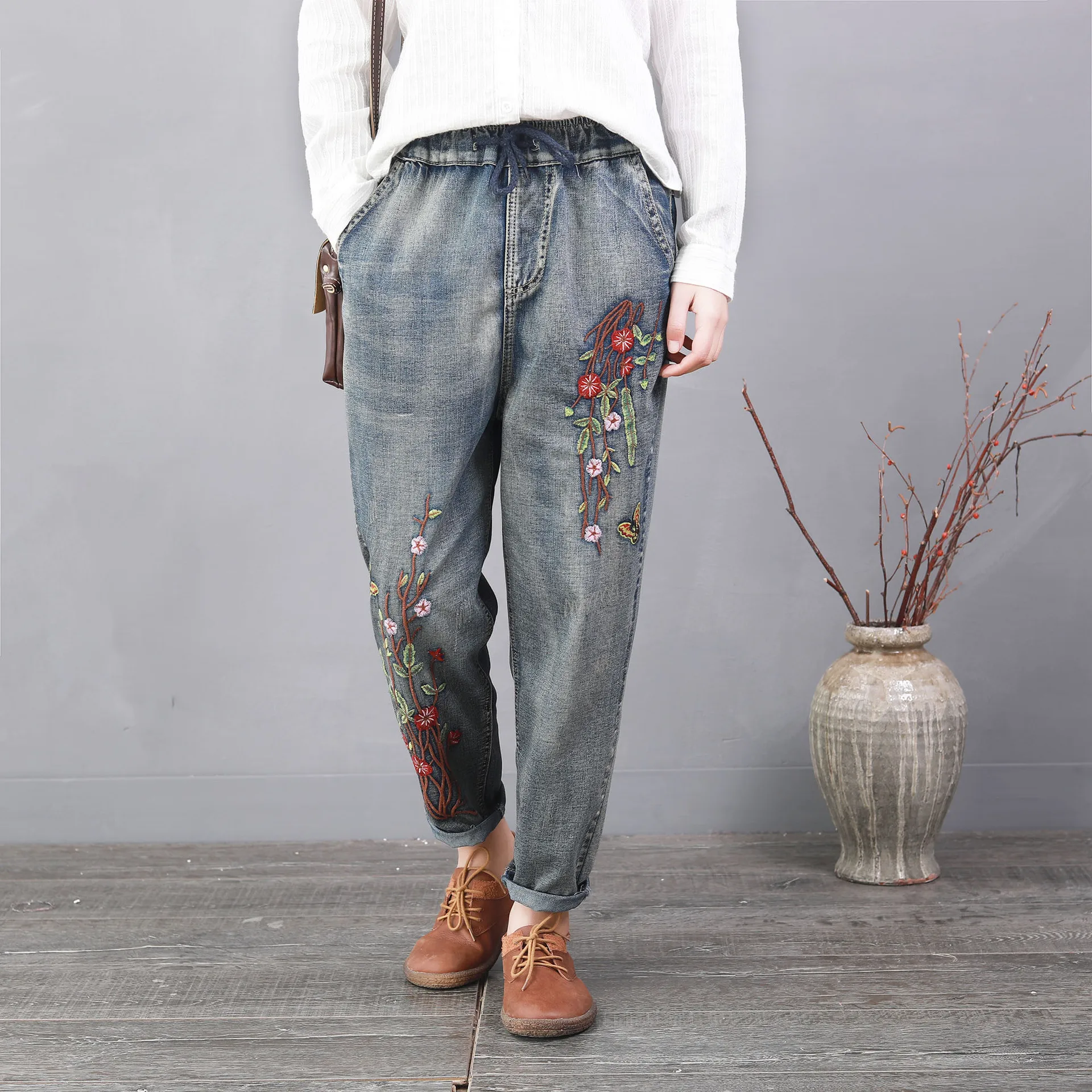 Новинка весны 2020 повседневные хлопковые джинсовые штаны для женщин джинсы