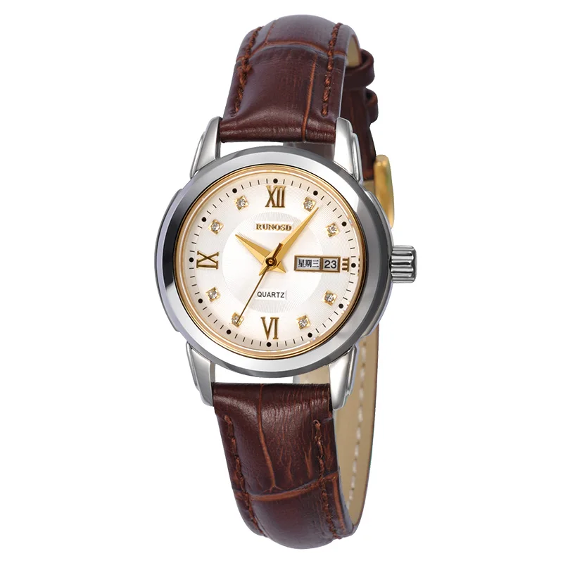 Часы RUNOSD женские кварцевые с фианитом роскошные календарем на день сапфировым