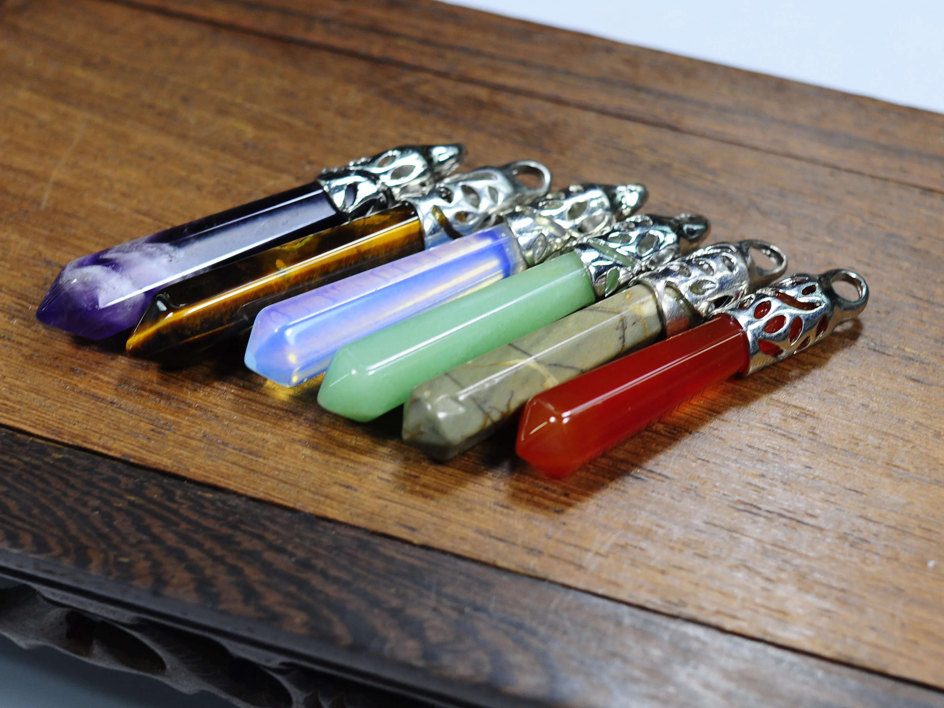 ASHMITA натуральный камень шестиугольная Призма излечивающая точка ожерелье кулон