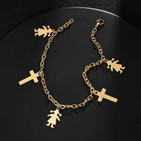 1pcs fashion new stainless steel cross girl pendant anklet girl summer beach ankle bracelet women accessories jewelry gift
