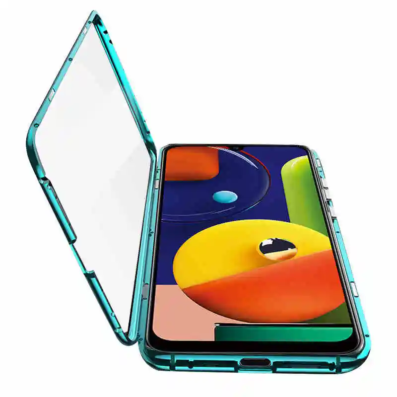 Магнитный чехол для Samsung Galaxy A10 s A10s телефона A50s двойной из закаленного стекла на