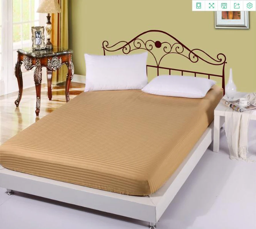 

Cotton Satin Strip Fitted Sheet Single Double Bed Sheets Fitted Cover Full Queen Mattress Cover Bedspread Bedsheet 180*200cm