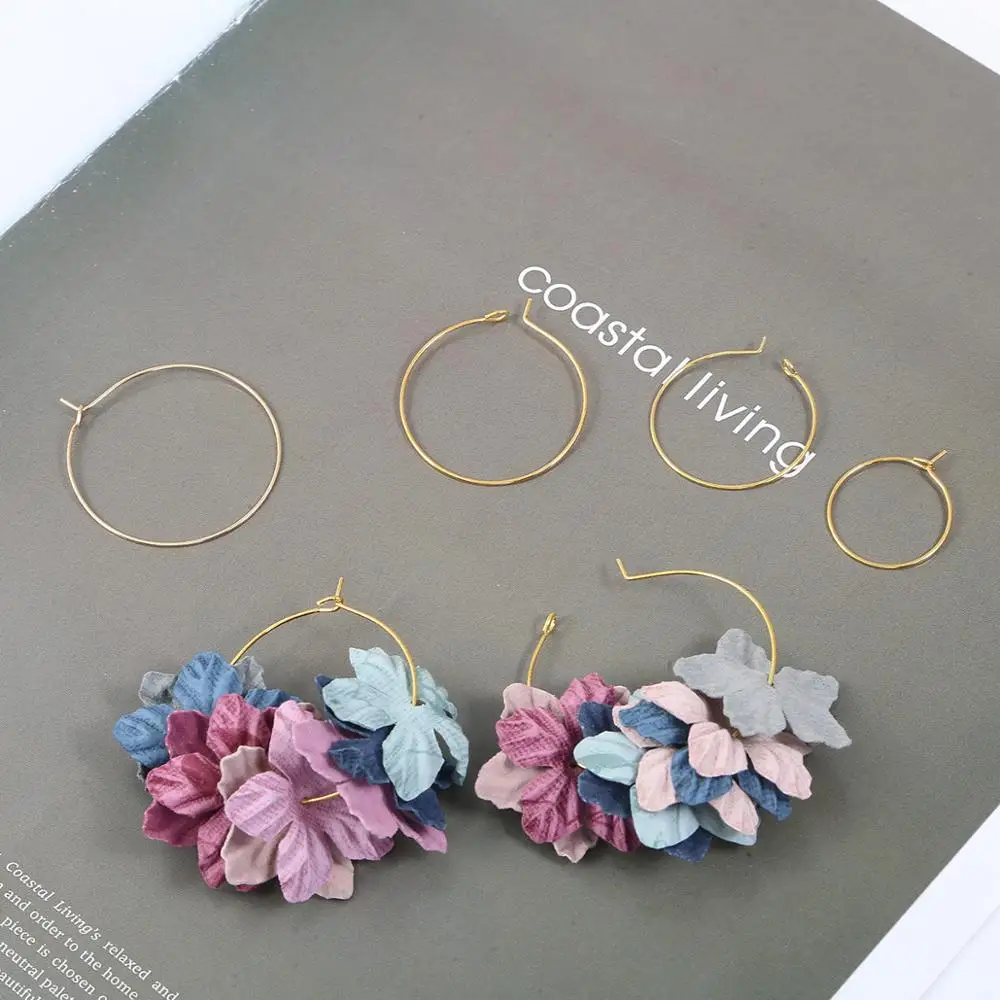 Хит продаж серьги Обручи из серебряного золота 50 шт./пакет 20 25 30 35 мм большие