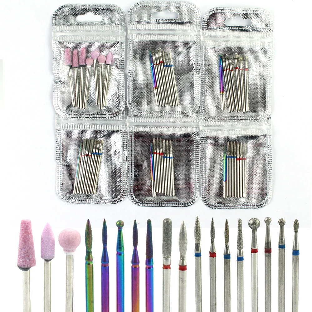 Алмазная дрель для ногтей 7 шт./компл. электрическая вращающаяся Фрезерные фрезы