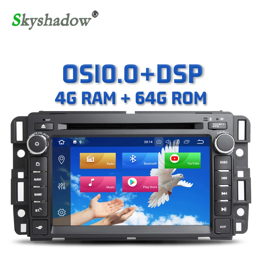DSP IPS Восьмиядерный Android 10 0 4 Гб + 64 ГБ Автомобильный dvd-плеер Bluetooth RDS радио аудио GPS