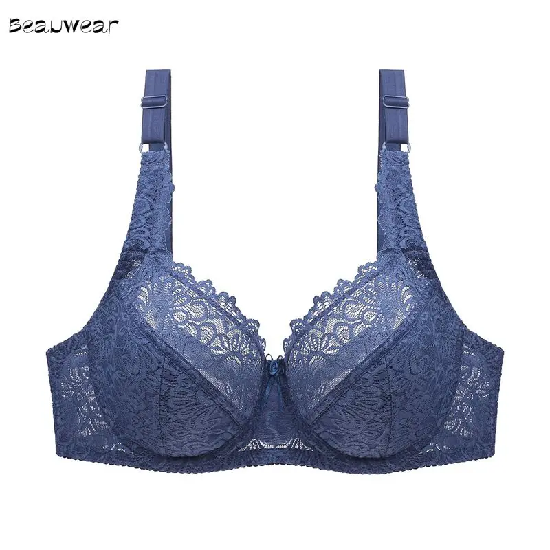 Beauwear, женский бюстгальтер, плюс размер, нижнее белье, вышивка, цветочный кружевной бюстгальтер, сексуальный бюстгальтер без косточек, нижнее белье BH, топ 34-44, C D DD E