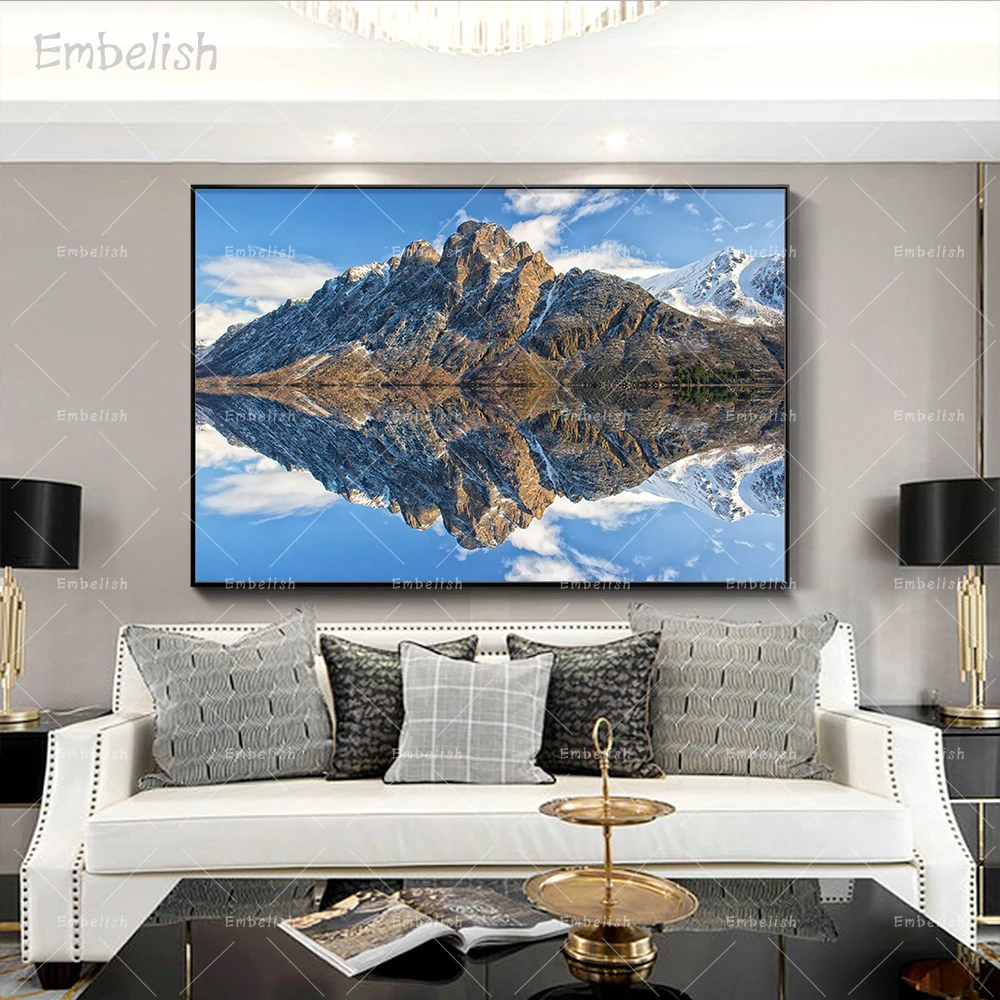 

Embelish 1 Pieces Landscape HD Print On Canvas Painting For Living Room Mountain And Blue Sky Home Decor Pictures Bedroom Poster