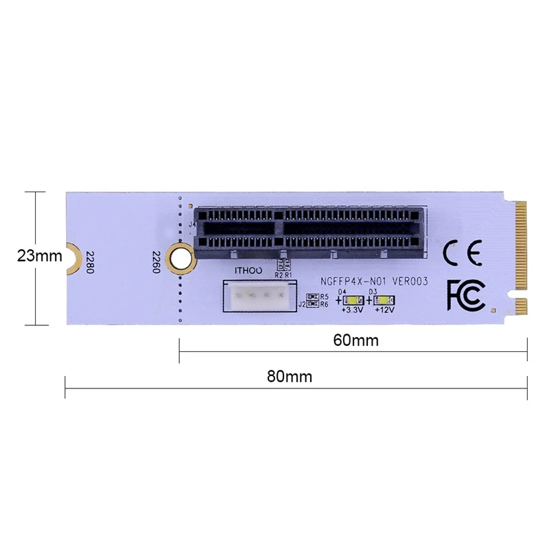 NGFF M.2 To PCI-E 4X Riser Card M2 Key M Pcie X4 Adapter With LED Voltage Indicator For ETH Bitcoin Miner Mining | Компьютеры и офис