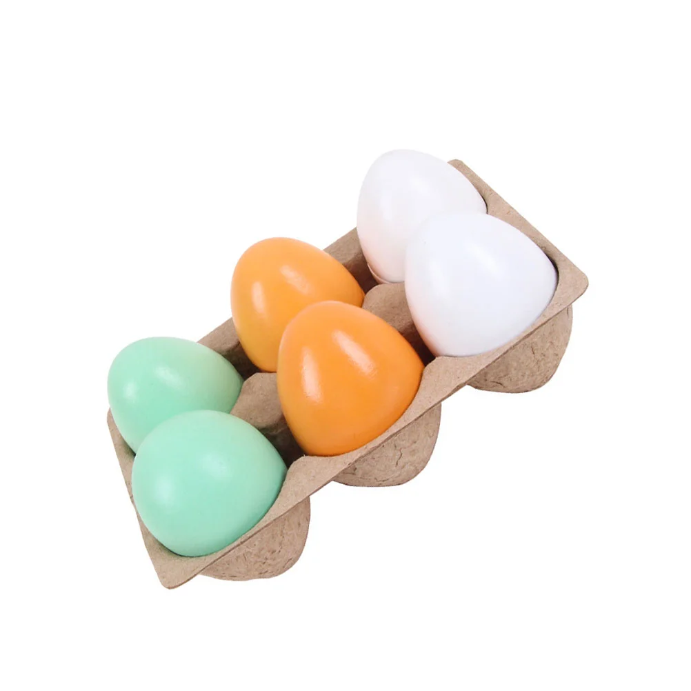 

1 Set Easter Egg Kit Creative DIY Wood Egg Simulated Colorful Egg Duck Egg Cartoon Magnetic Egg Kit for Kids