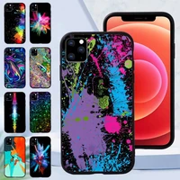 multicolored paint splashes phone case for iphone5 6 7 8 11 12 5c 5s 6s se xs max mini pro plus cover shell