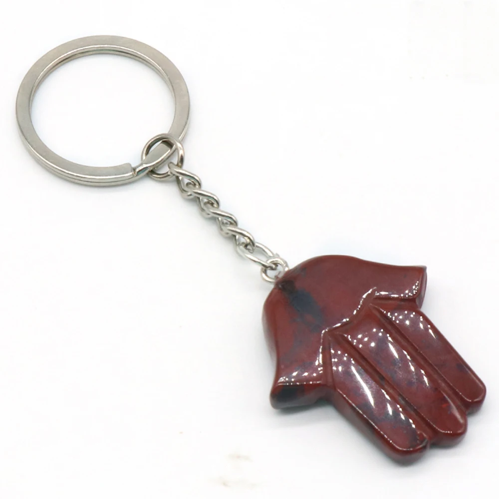 Цепочка для ключей женская из натурального агата подвеска в форме ладони