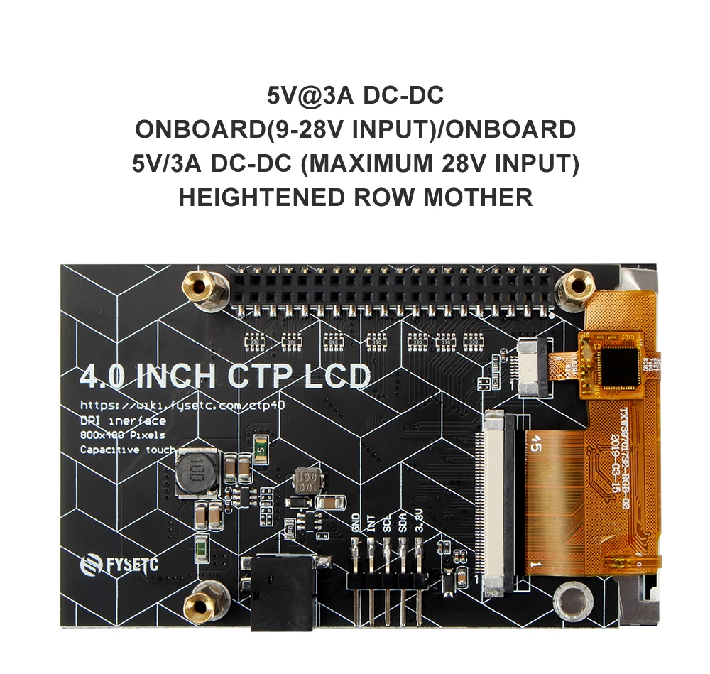 Fysetc 4 polegada ctp tela lcd 800x480
