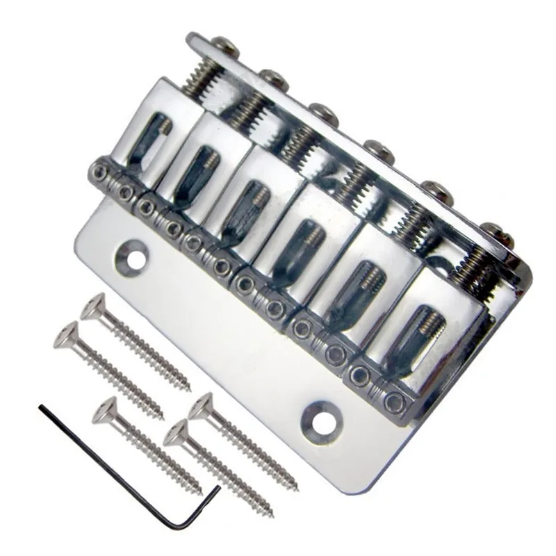 

6 Saddle Hardtail Bridge Top Load 65mm Electric Guitar Bridge Accessories Parts Musical Instrument