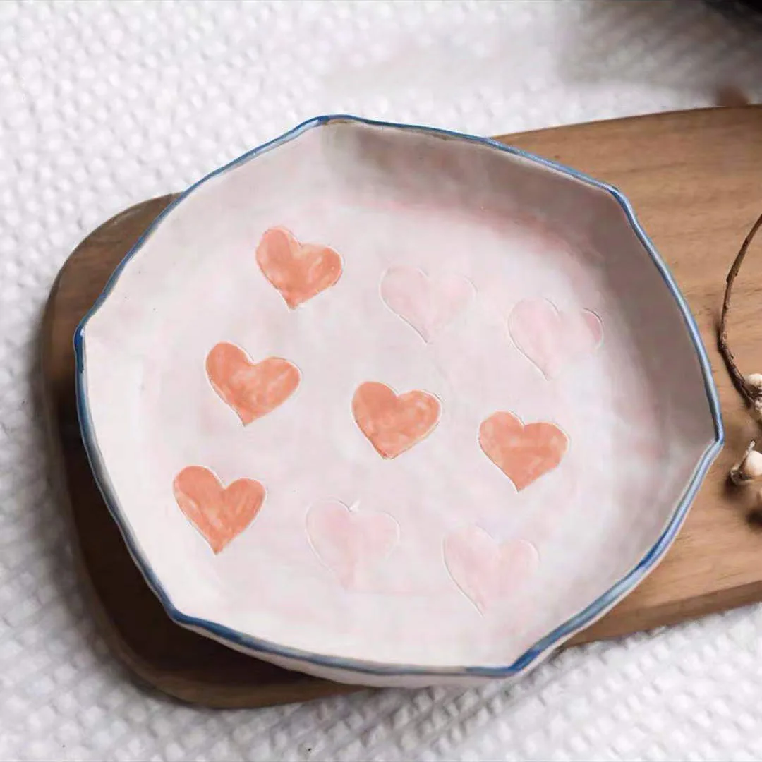 

Assiette Plate посуда тарелки поднос Creative Pinched Japanese Simple Ceramic Fruit Dishs Family Snack Dish Cutlery Strawberry