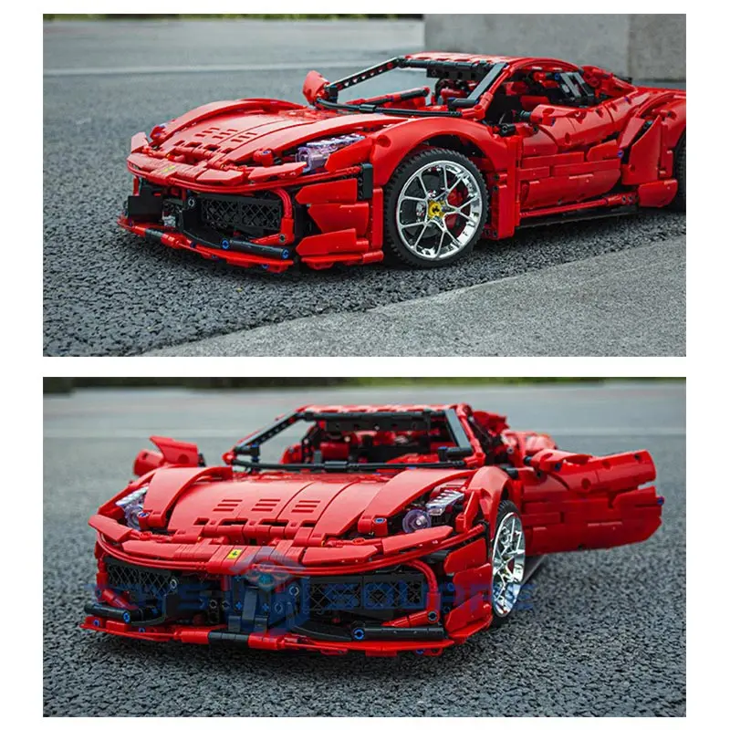 

Model Building Blocks The 1:8 Remote Control Red 458 Super Speed Sports Racing Car Bricks Set Gifts Toys For Children