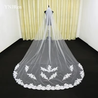 real photos 3m cathedral wedding veils custom made lace applique tulle bridal veil wedding veil wedding accessories