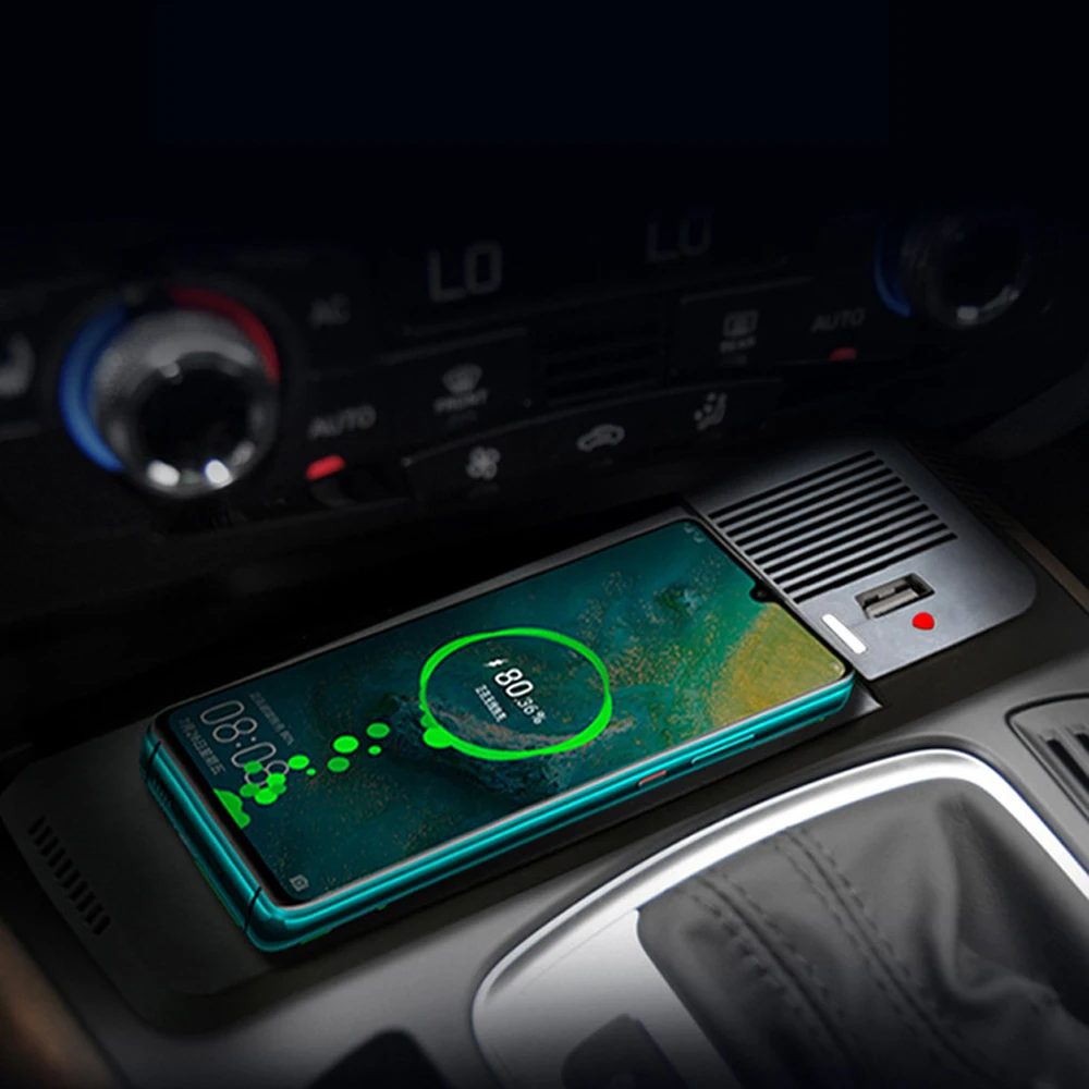 

Car QI Wireless Mobile Phone Fast Charging Board Clip Accessory 15W Charger Suitable For Audi A4 B8 B9 Allroad A5 S5 RS5