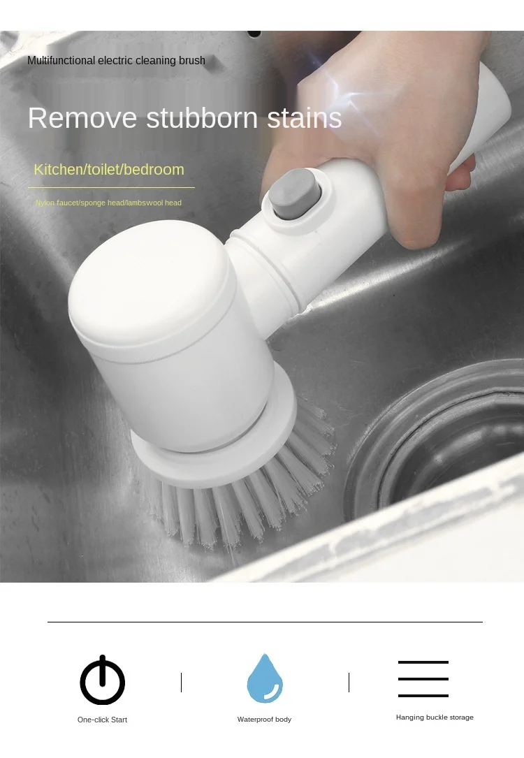

zq Electric Bathtub Brush Electric Cleaning Brush Bathtub Brush Multifunctional Household Cleaning Brush