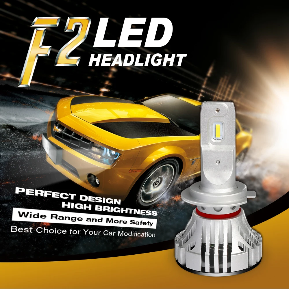 

LED Headlight F2 Series Multi-model H1 H3 H7 H8 H9 H10 H11 9005 9006 881 880 H16 5202 H4 H13 9004 9007 for cars and motocycles