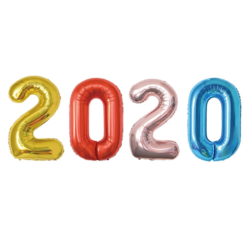 4 шт./лот 32 дюйма 2020 количество фольги шары золото серебро Радуга цифры воздушные
