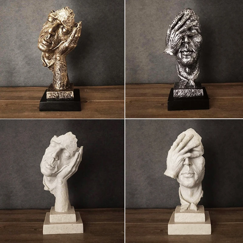 Статуэтка абстрактной скульптуры из золота украшение для дома современное