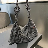 luxury designer handbag for women evening bags for women rhinestone clutch purse ladies hand bags silver crystal shoulder bag