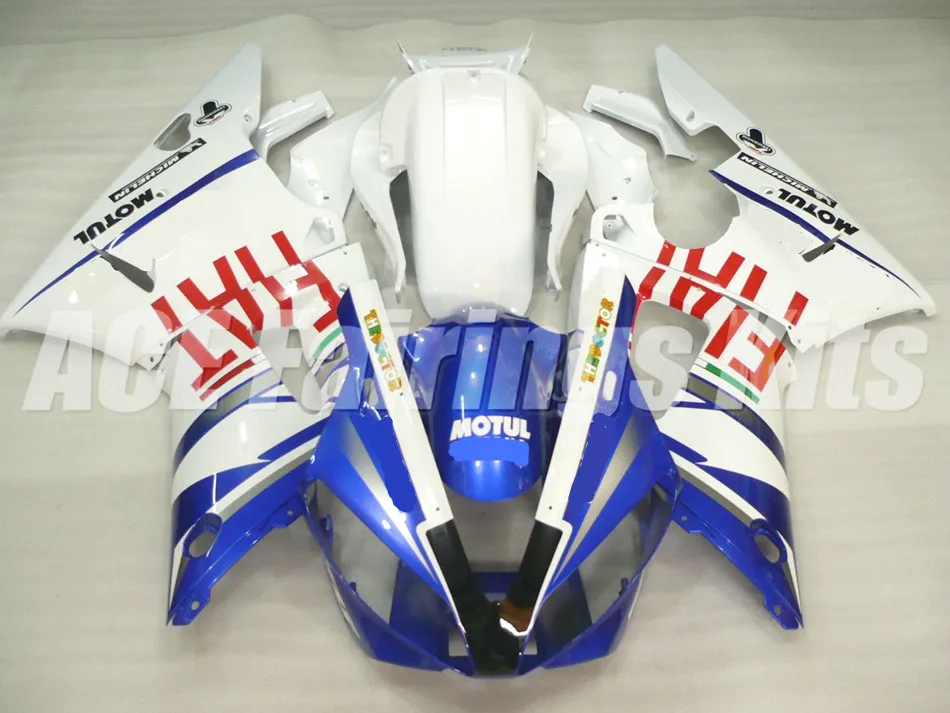 

НОВЫЕ комплекты обтекателей, пригодные для Yamaha YZF 1000 R1 00 01 YZF-R1 2000 2001, АБС-пластик, набор обтекателей для мотоциклов, синий и белый цвета