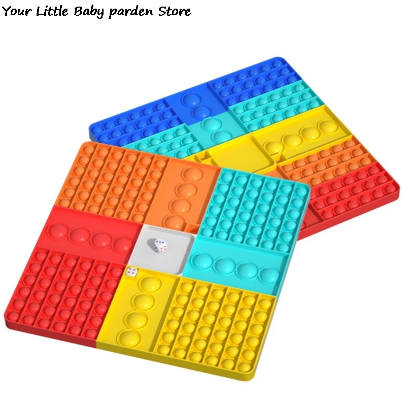 Силиконовая шахматная доска с пузырьками сенсорные игрушки большая игра толчком