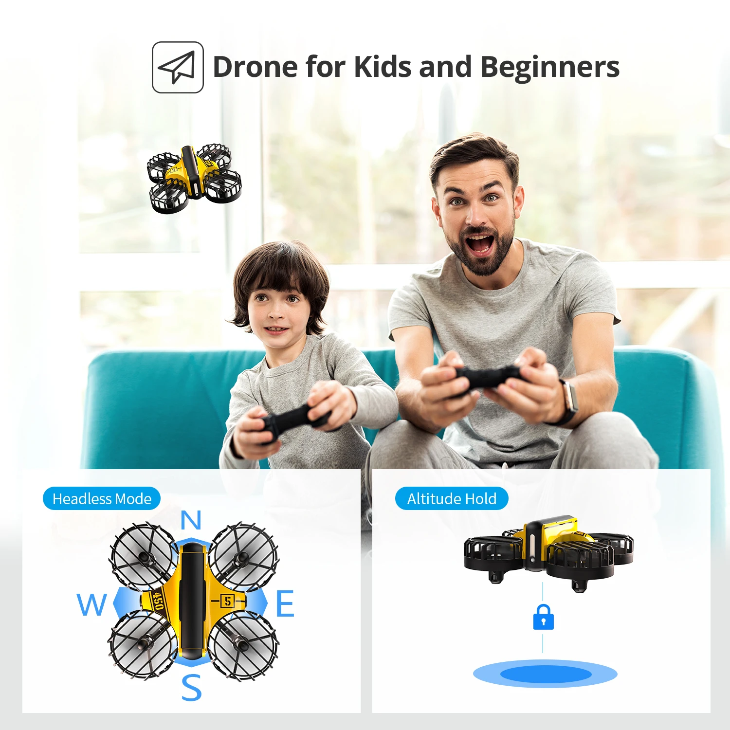 Мини-Дрон Holy Stone HS450 Радиоуправляемый вертолет 3D флип одна клавиша автозависание