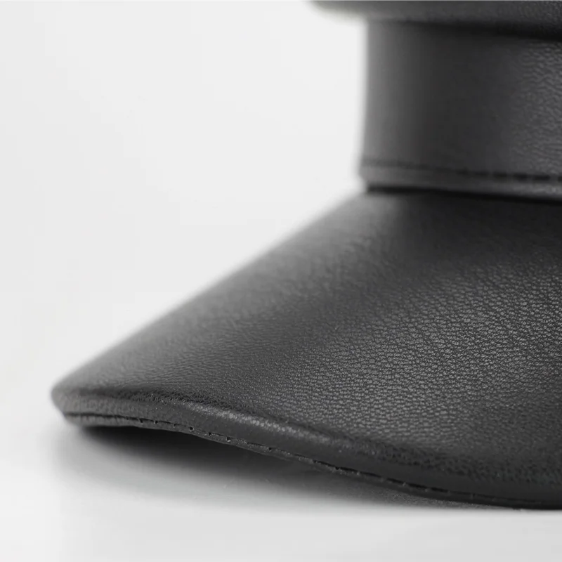 Модные шапки береты из искусственной кожи для женщин зимняя шапка на плоской