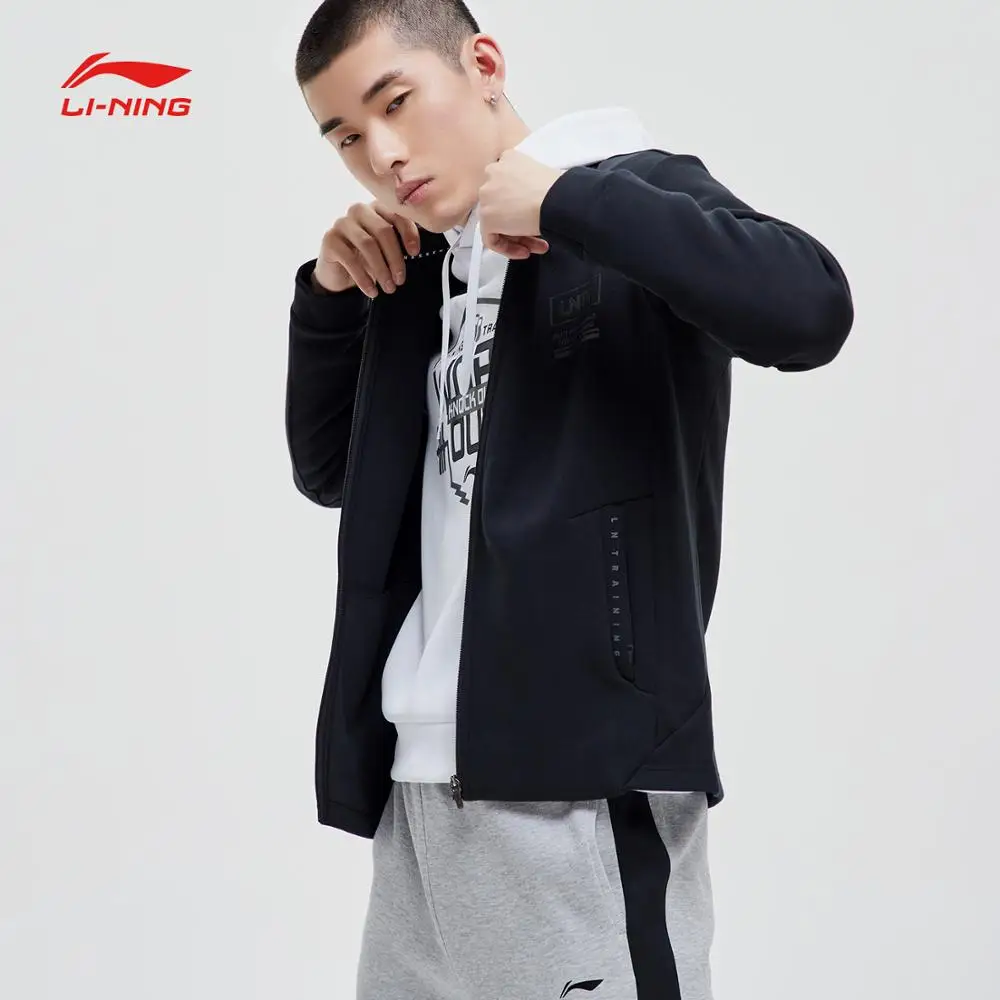 Li-Ning мужской тренировочный свитер на молнии 66% хлопок 34% полиэстер подкладка