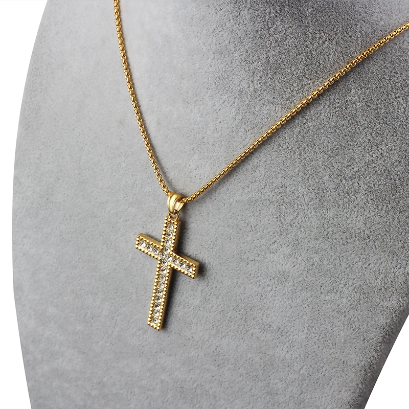 Цепочка с подвеской крестом из нержавеющей стали 2 мм|Ожерелья подвеской| |