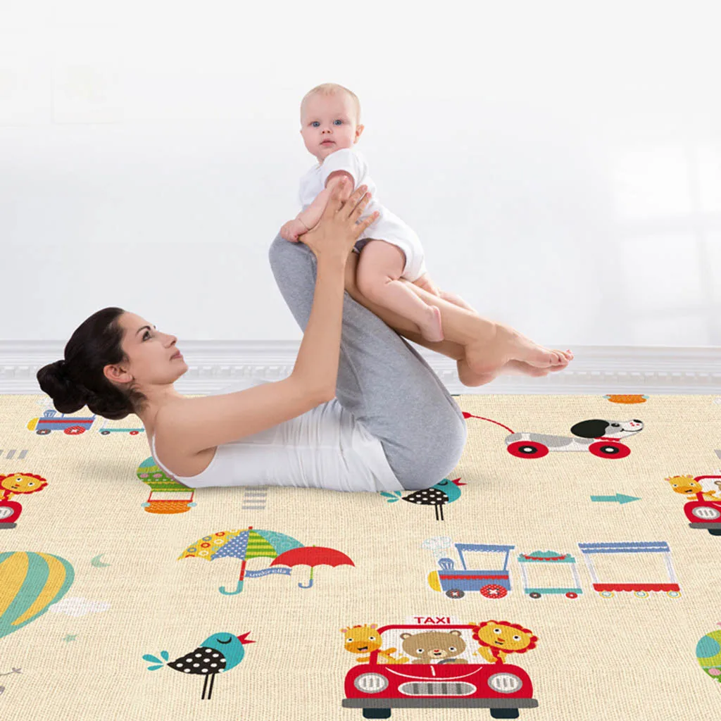

Play Mat Foldable Baby Crawling Mat Reversible Baby Play Gym Mat Non-Slip Crawling Carpet Kid Game Activity Folding Rug Playmats