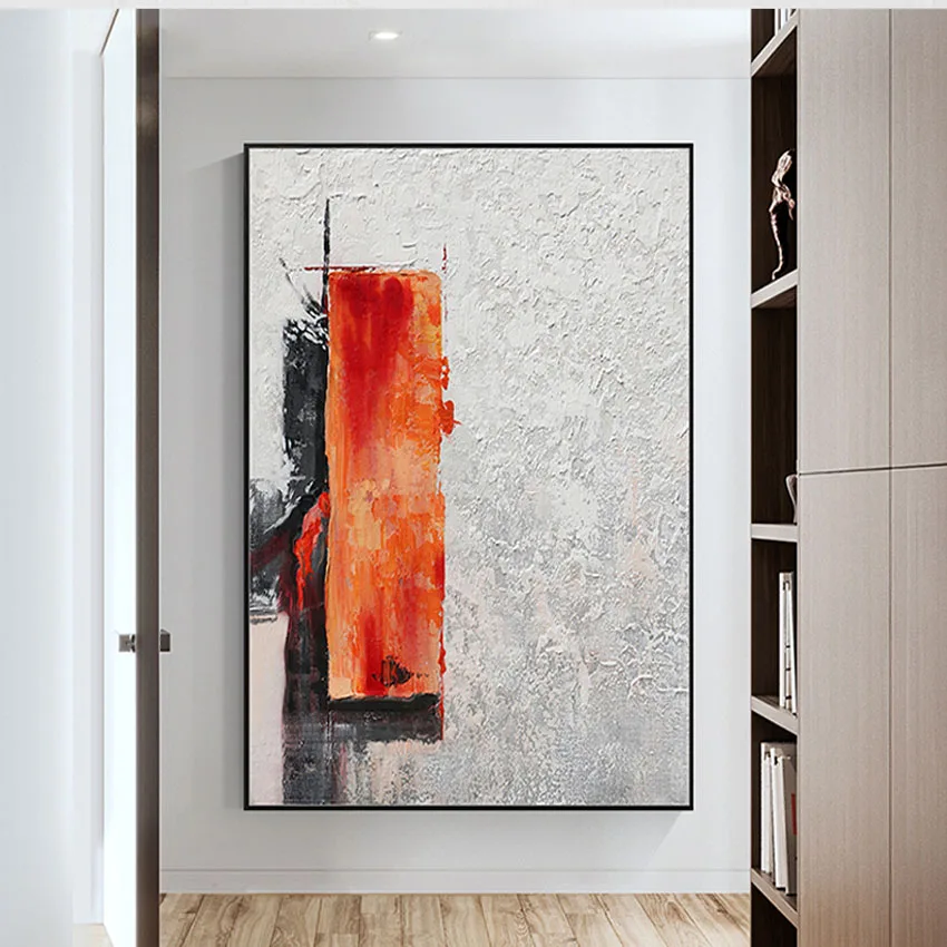 Ручная роспись маслом на холсте Красный абстрактный постер настенное украшение