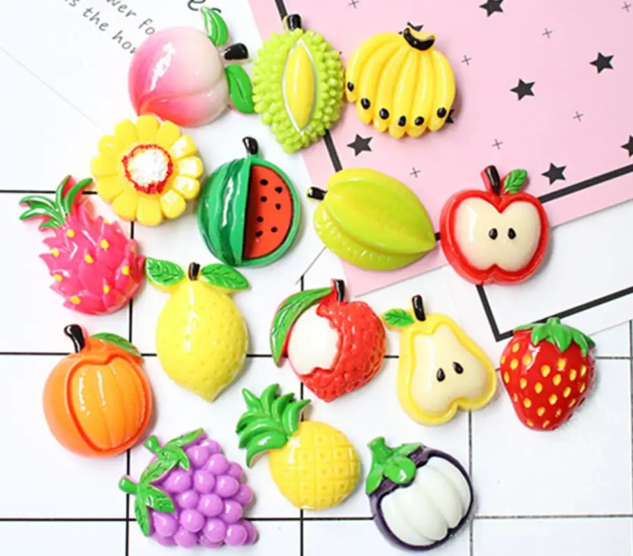 

Каваи милые новые различные смолы мультфильм фрукты моделирование миниатюрная еда искусство плоский обратный Кабошон DIY ремесло украшения