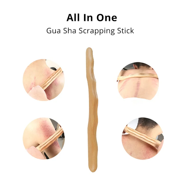 Натуральный деревянный IASTM Gua Sha палочка эффективная здоровая GuaSha Роба для спины шеи плеча живота массаж ног все в одном инструменте